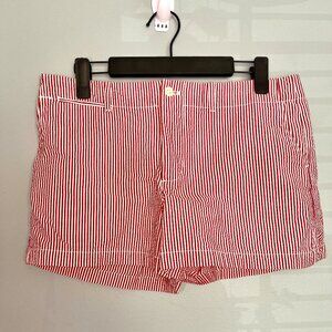 Ralph Lauren Sport Women's Red/White Striped Shorts - Size 8